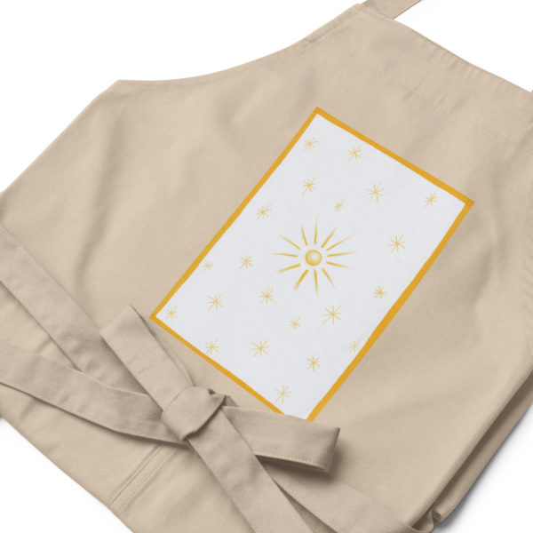folded yellow sun artist apron